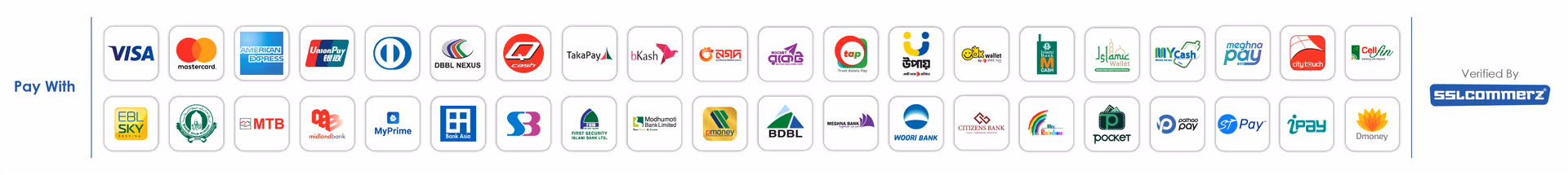 SSLCommerz payment methods